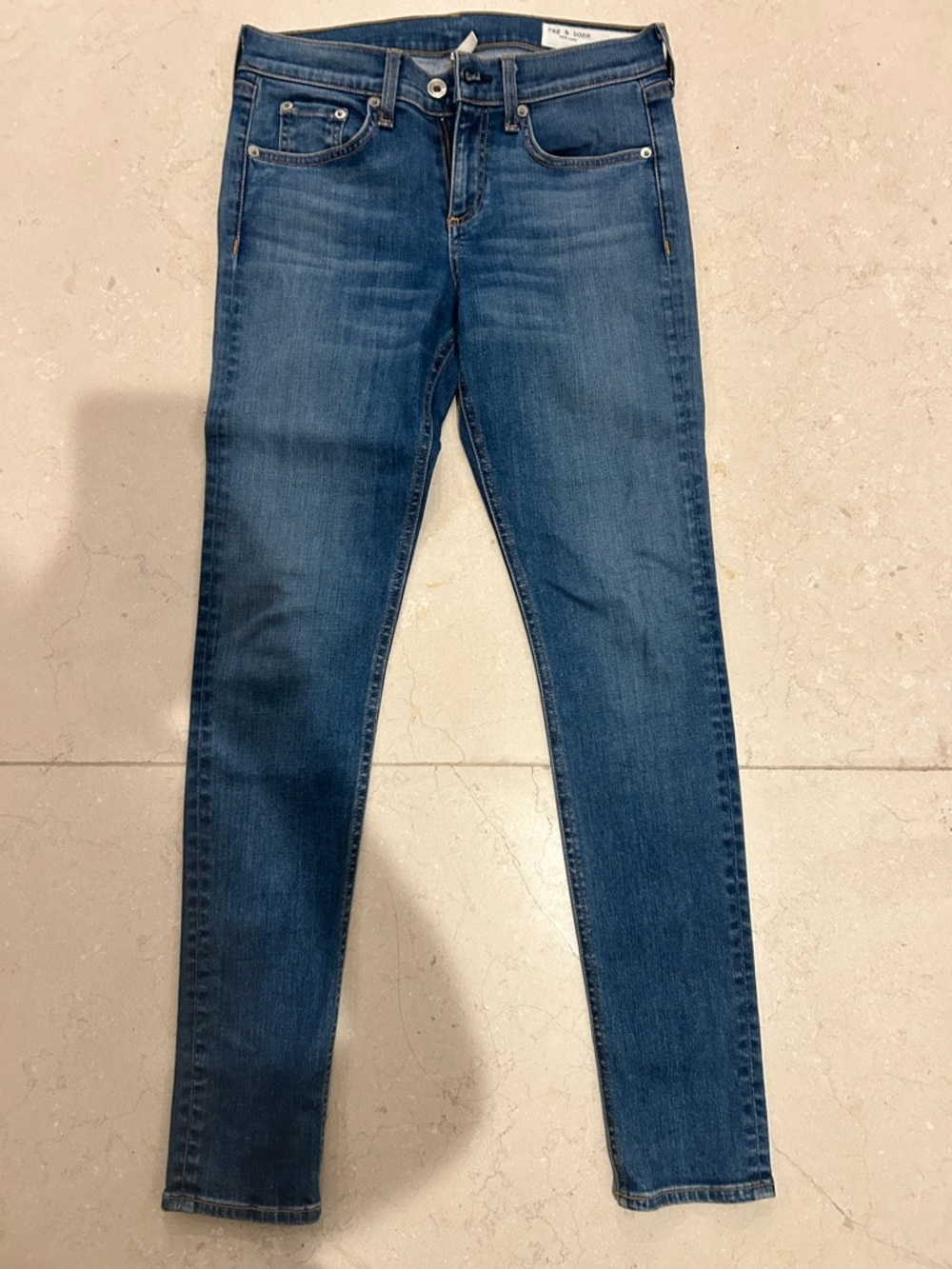 rag & bone Women's Skinny Jeans in Medium Blue Wash